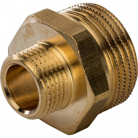 Ниппель переходной резьбовой латунный STOUT без покрытия 3/4&quot;x3/8&quot; Н