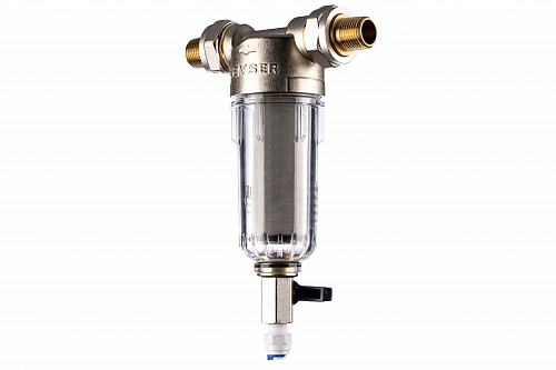 Фильтр промывной ГЕЙЗЕР БАСТИОН 111 Ø60 никель 1/2&amp;quot; АМ-АМ, 90 мкм, пластиковая колба