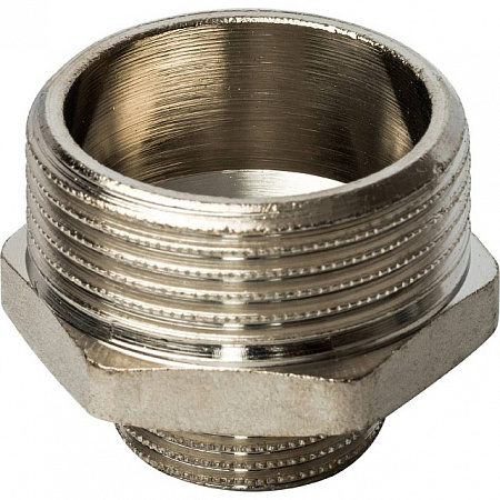 Ниппель переходной резьбовой латунный STOUT никель 11/4&quot;x3/4&quot; Н