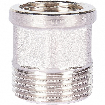 Переход под ключ резьбовой латунный STOUT никель 1/2&quot;х3/4&quot; ВН