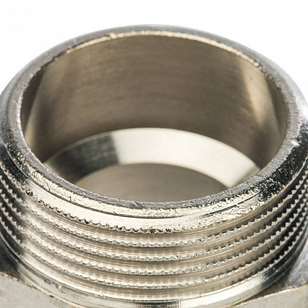 Ниппель переходной резьбовой латунный STOUT никель 11/4&quot;x1&quot; Н