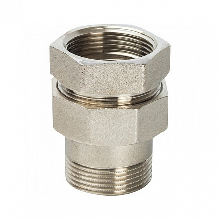 Американка ПРЯМАЯ резьбовая латунная (с прокладкой o-ring) STOUT никель 3/8&quot; ВН