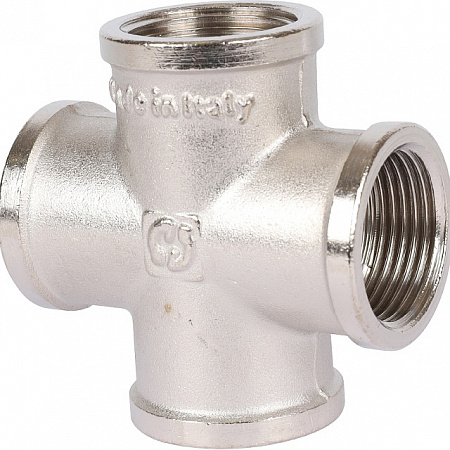 Крестовина резьбовая латунная STOUT никель 3/4&quot; В
