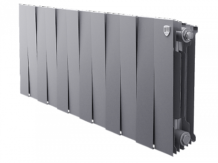 Радиатор биметаллический ROYAL THERMO PIANOFORTE SILVER SATIN 300x12 секций, серый (НС-1346075)