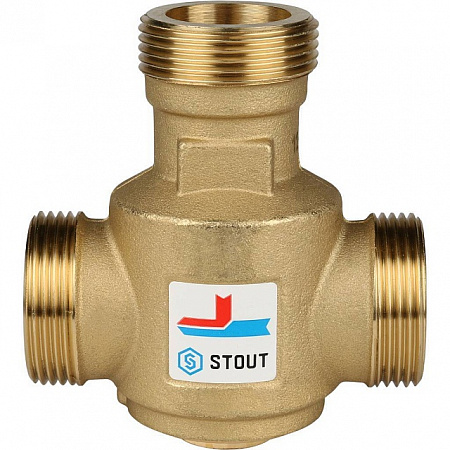 Клапан трехходовой термостатический смесительный STOUT 11/4&quot; Н (60°С)