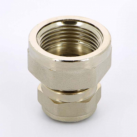 Муфта обжимная латунная UNI-FITT никель Ø16х3/4&quot; В