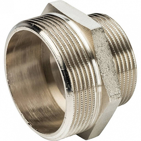 Ниппель переходной резьбовой латунный STOUT никель 2&quot;x11/2&quot; Н