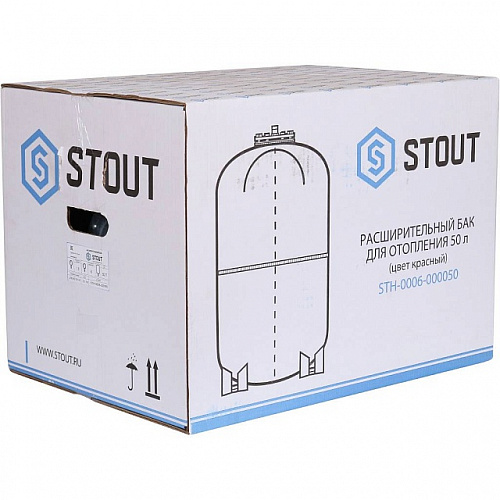 Расширительный бак для отопления STOUT красный 50 л (верхнее подключение)