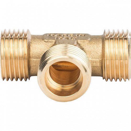 Тройник резьбовой латунный STOUT без покрытия 1/2&amp;quot; Н