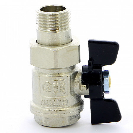 Кран шаровой с американкой BUGATTI NEW JERSEY 922 бабочка 1/2&quot; ВН, полнопроходной