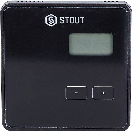 Регулятор комнатный STOUT беспроводной R-8b, черный, 2xAAA