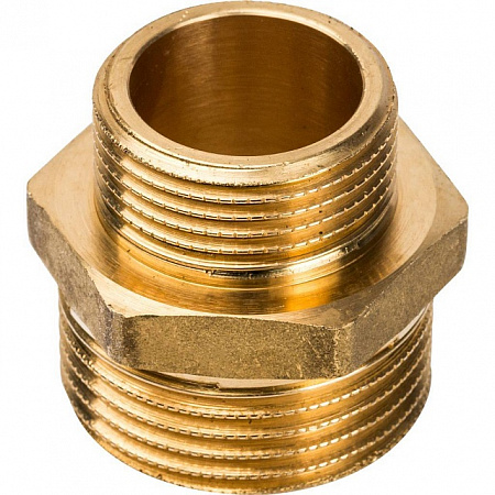 Ниппель переходной резьбовой латунный STOUT без покрытия 1&quot;x3/4&quot; Н