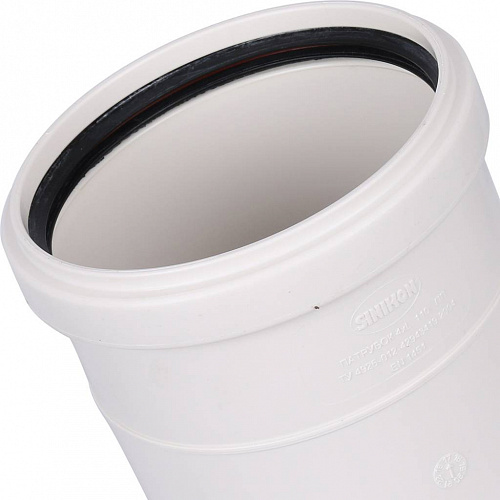 ПВХ Патрубок компенсационный канализационный SINIKON КОМФОРТ ПЛЮС белый Ø110, учетверенной длины