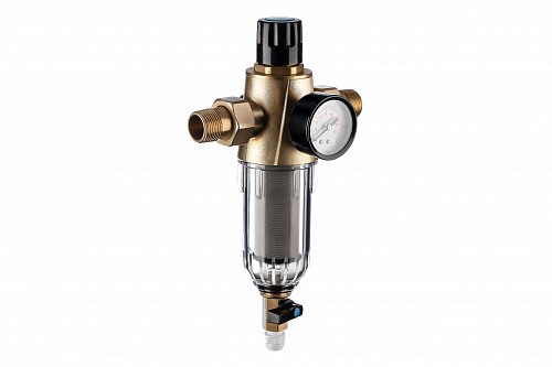 Фильтр промывной обратный ГЕЙЗЕР БАСТИОН Ø65 без покрытия 3/4&amp;quot; АМ-АМ, 90 мкм, пластиковая колба