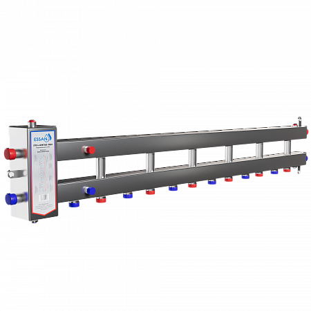 Коллектор котловой с гидрострелкой ESSAN ГРУ+КМГ 60-7ВН НЕРЖАВЕЮЩАЯ СТАЛЬ с 3-мя кронштейнами