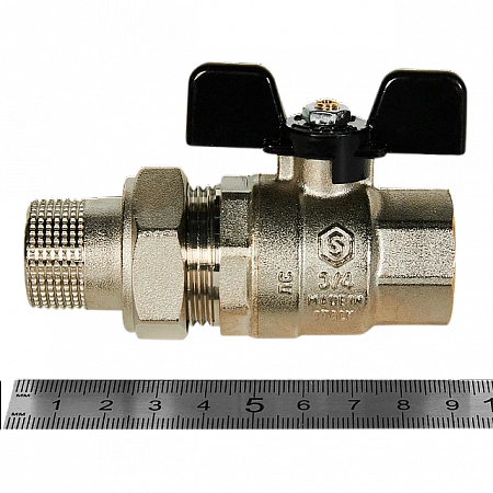 Кран шаровой с американкой STOUT бабочка 3/4&quot; полнопроходной