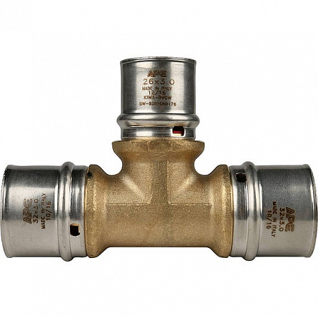 МП Тройник переходной пресс для металлопласта STOUT Ø32х26х32