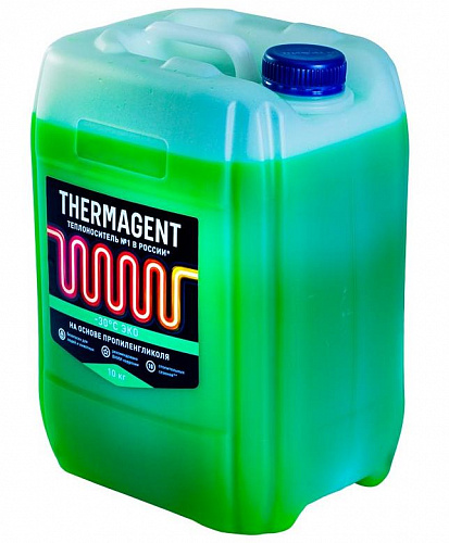 Теплоноситель для отопления THERMAGENT ЭКО (зеленый) пропиленгликоль -30°С, 10 кг