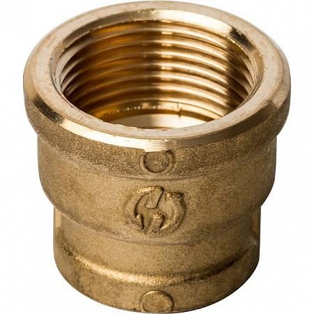 Муфта переходная резьбовая латунная STOUT без покрытия 3/4&quot;x1/2&quot; В