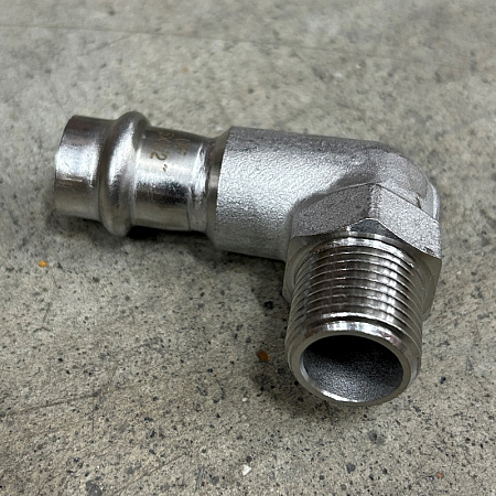 НП Угол резьбовой пресс из нержавейки UNI-FITT фитинг Ø15x1/2&quot; Н