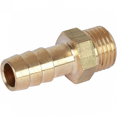 Штуцер резьбовой латунный STOUT без покрытия 1/4&quot;x10мм Н
