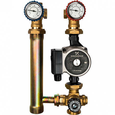 ГБМ Насосная группа STOUT с термостатическим смесителем, с насосом GRUNDFOS UPSO25-65 DN25 (1&quot;)