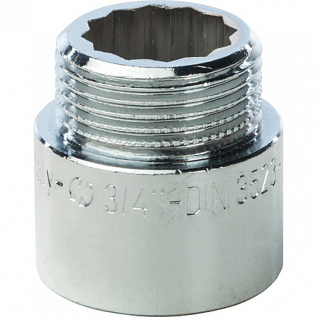 Удлинитель резьбовой латунный STOUT хром 3/4&quot;x20мм ВН