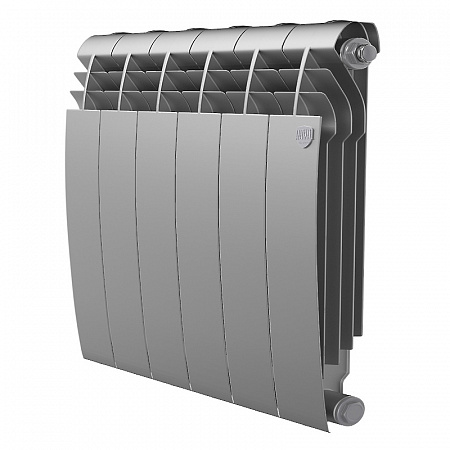 Радиатор биметаллический ROYAL THERMO BILINER SILVER SATIN 500x6 секций, серый (НС-1176318)