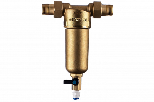 Фильтр промывной ГЕЙЗЕР БАСТИОН 121 Ø60 никель 3/4&amp;quot; АМ-АМ, 90 мкм, латунная колба