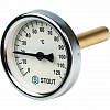 Термометр биметаллический погружной STOUT Ø63-1/2&amp;quot;, гильза 75 мм, +120°C