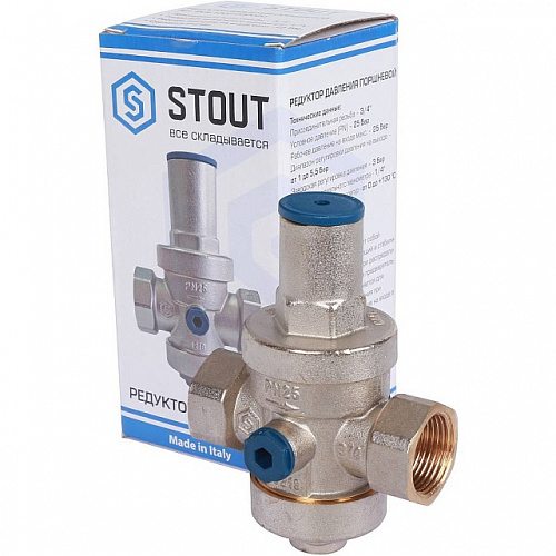 Редуктор давления STOUT 3/4&amp;quot; вн/вн PN25 с выходом под манометр