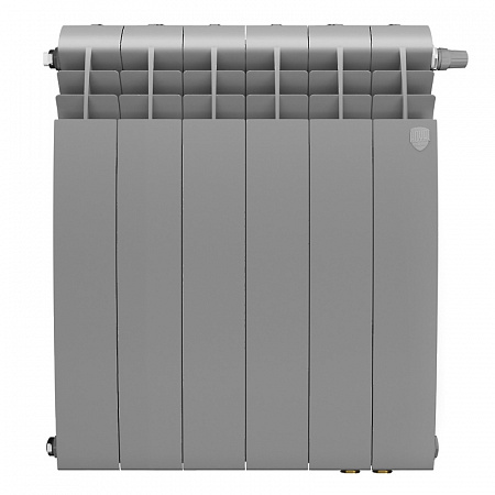 Радиатор биметаллический ROYAL THERMO BILINER SILVER SATIN VDR 500x6 секций, серый
