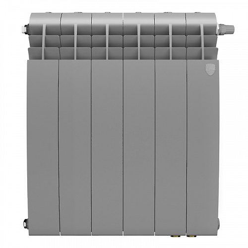 Радиатор биметаллический ROYAL THERMO BILINER SILVER SATIN VDR 500x6 секций, серый