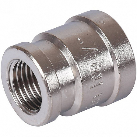 Муфта переходная резьбовая латунная STOUT никель 3/8&quot;X1/4&quot; В