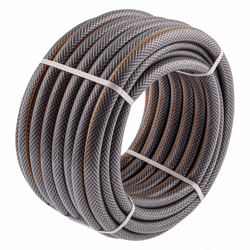 Шланг поливочный армированный ПВХ 4-х слойный СЕРЫЙ PALISAD ПРОФЕССИОНАЛ 3/4&amp;quot; - 35атм (25м)