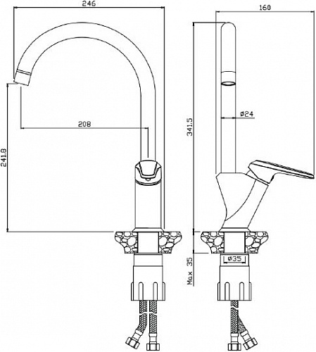 Смеситель для кухни OLIVE'S VITORIA, арт.31430VT ( 10 шт.)