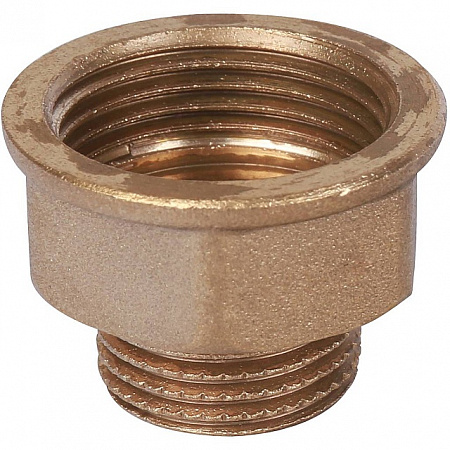 Удлинитель шестигранный резьбовой латунный STOUT без покрытия 1/2&quot;x3/4&quot; ВН
