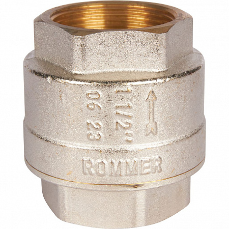 Обратный клапан пружинный муфтовый с металлическим седлом 11/2&quot;  ROMMER