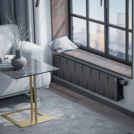 Радиатор биметаллический ROYAL THERMO PIANOFORTE NOIR SABLE VDR 200x16 секций, чёрный (НС-1346008)