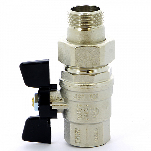 Кран шаровой с американкой BUGATTI OREGON 322 бабочка 3/4&amp;quot; полнопроходной