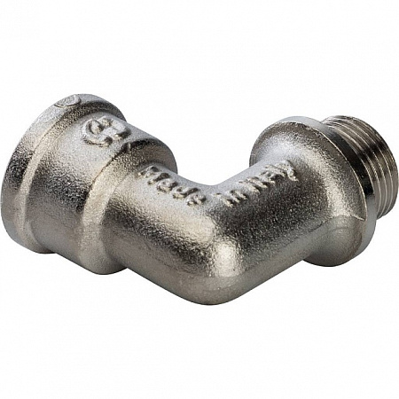 Угол с упором резьбовой латунный STOUT никель 3/8&quot; ВН