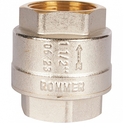 Обратный клапан пружинный муфтовый с пластиковым седлом 11/2&amp;quot;  ROMMER