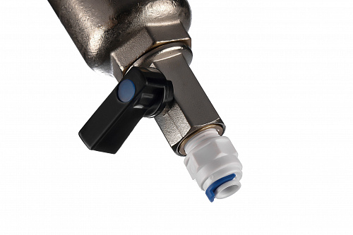 Фильтр промывной с манометром ГЕЙЗЕР БАСТИОН Ø53 никель 1/2&amp;quot; АМ-АМ, 90 мкм, латунная колба