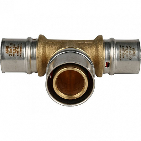 МП Тройник переходной пресс для металлопласта STOUT Ø26х32х26