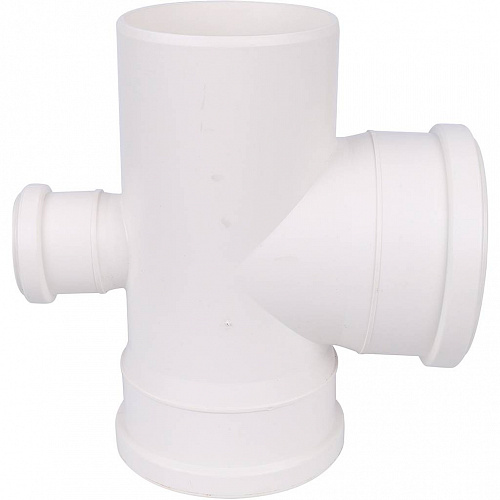 ПВХ Крестовина одноплоскостная SINIKON КОМФОРТ ПЛЮС белая Ø110х110х50х90°