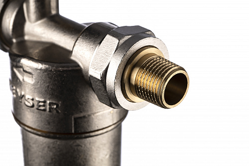 Фильтр промывной с манометром ГЕЙЗЕР БАСТИОН 122 Ø60 никель 1/2&amp;quot; АМ-АМ, 90 мкм, латунная колба