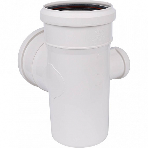 ПВХ Крестовина двухплоскостная SINIKON КОМФОРТ ПЛЮС белая Ø110х110х50х90°, левая