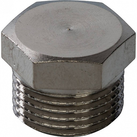 Заглушка резьбовая латунная STOUT никель 3/8&quot; Н