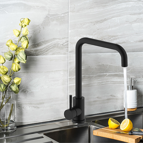 Смеситель для кухни OLIVE'S BALEAR 13435-2BLB черный, нержавеющая сталь, уп. (10 шт)