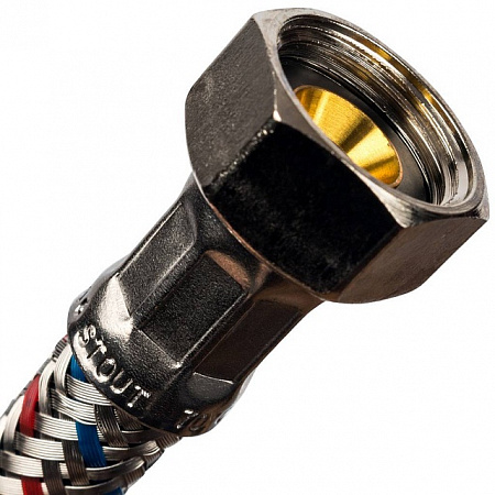 Гибкая подводка для воды STOUT нерж.сталь 1/2&quot;х3/8&quot;-40 см гайка-гайка